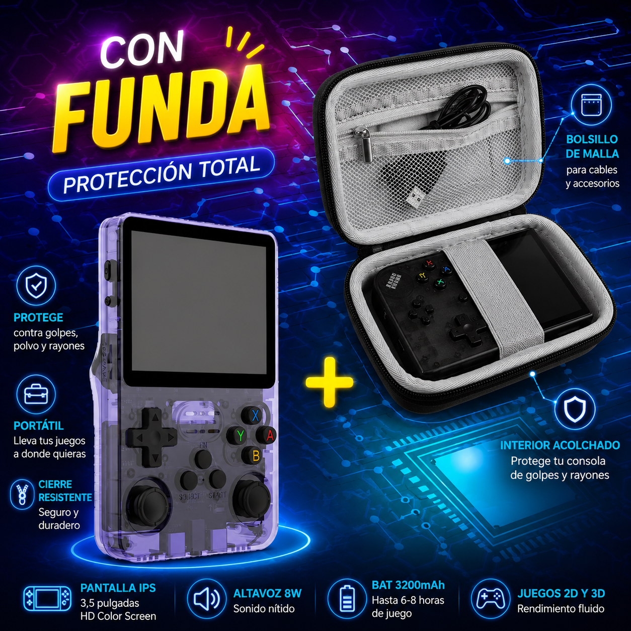 Funda+CONSOLA RETRO|juega todos los juegos de antes|gameovATT™