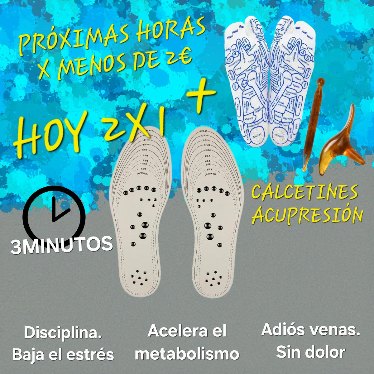 2 pares de Plantillas magnéticas unisex |Mantén el bienestar| magnATT™