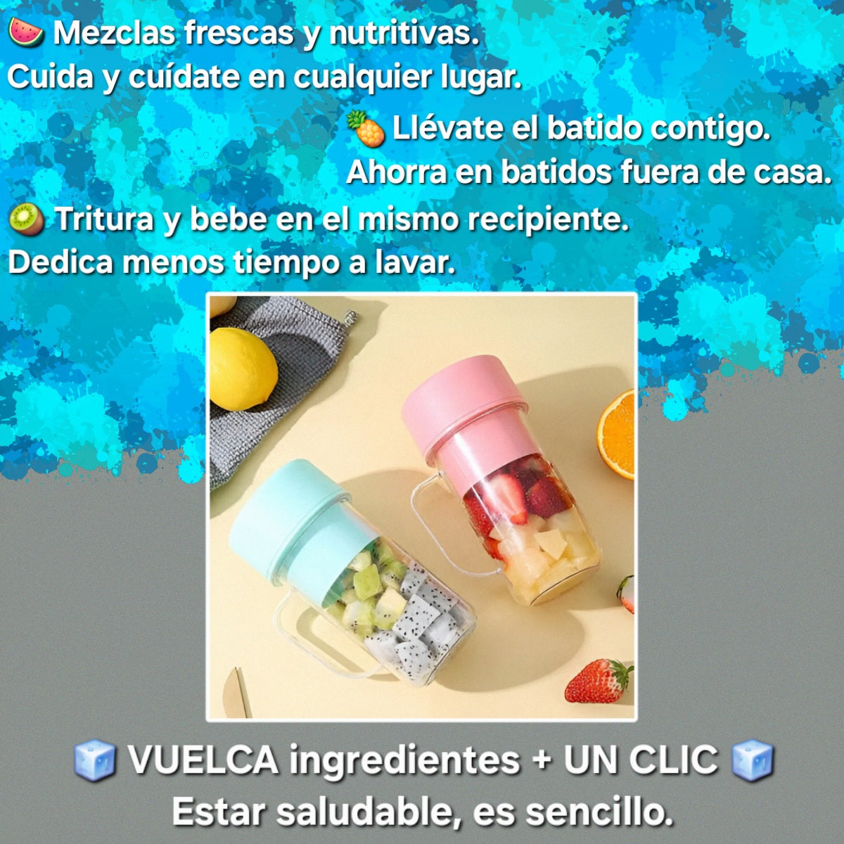 Licuadora Portátil con pajita| Rápido y en cualquier lugar| licATT™sp