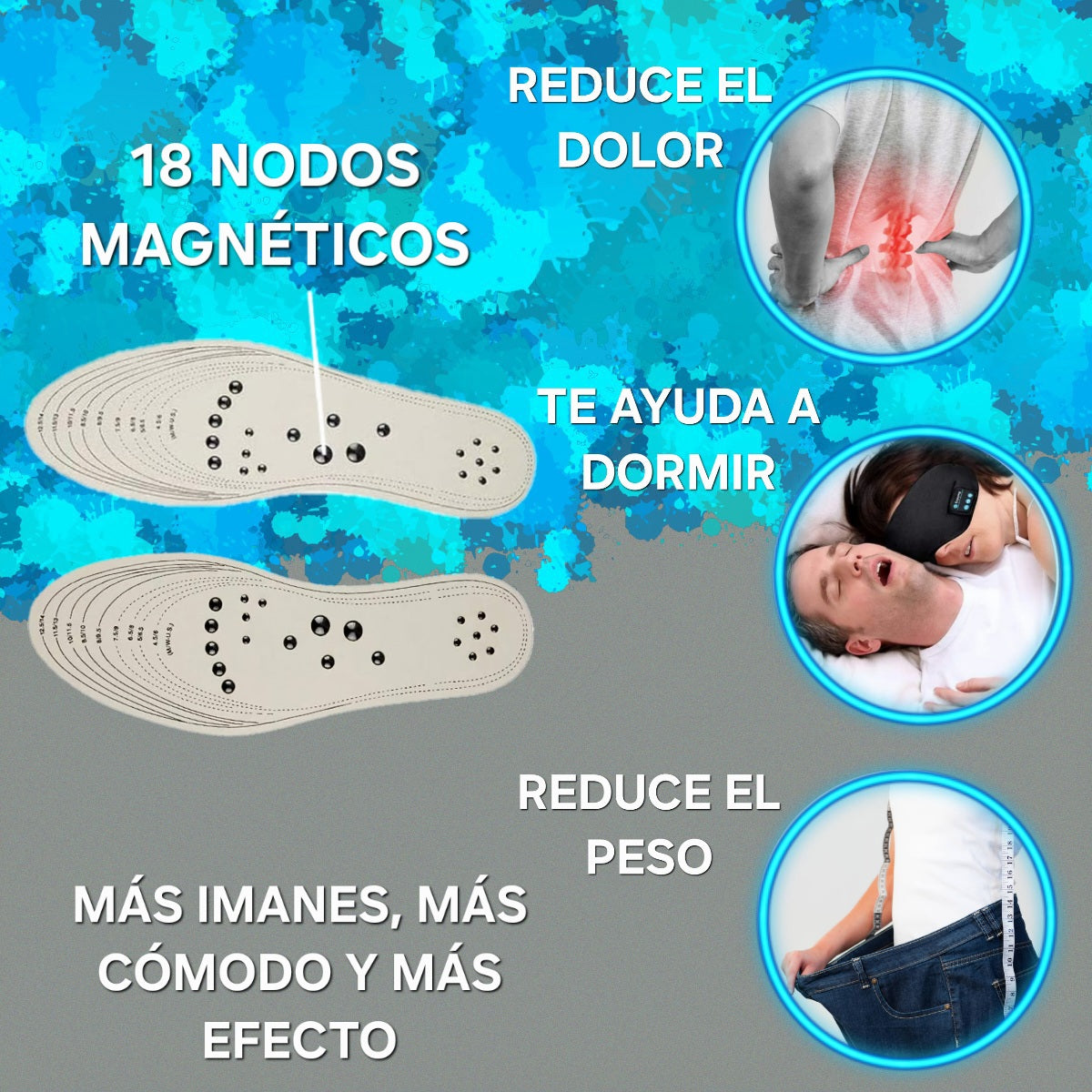 2 pares de Plantillas magnéticas unisex |Mantén el bienestar| magnATT™