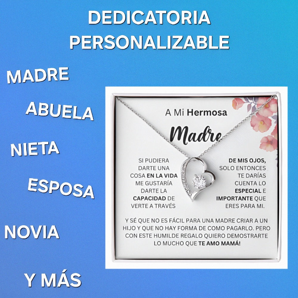 Colgante corazón circonita cristal con dedicatoria|ya tiene regalo|ilucoreTT™