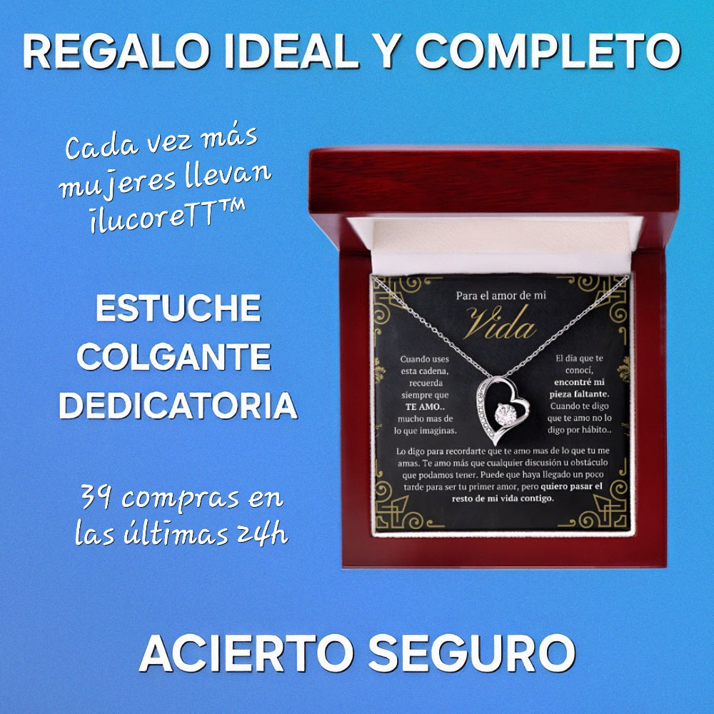 Colgante corazón circonita cristal con dedicatoria|ya tiene regalo|ilucoreTT™
