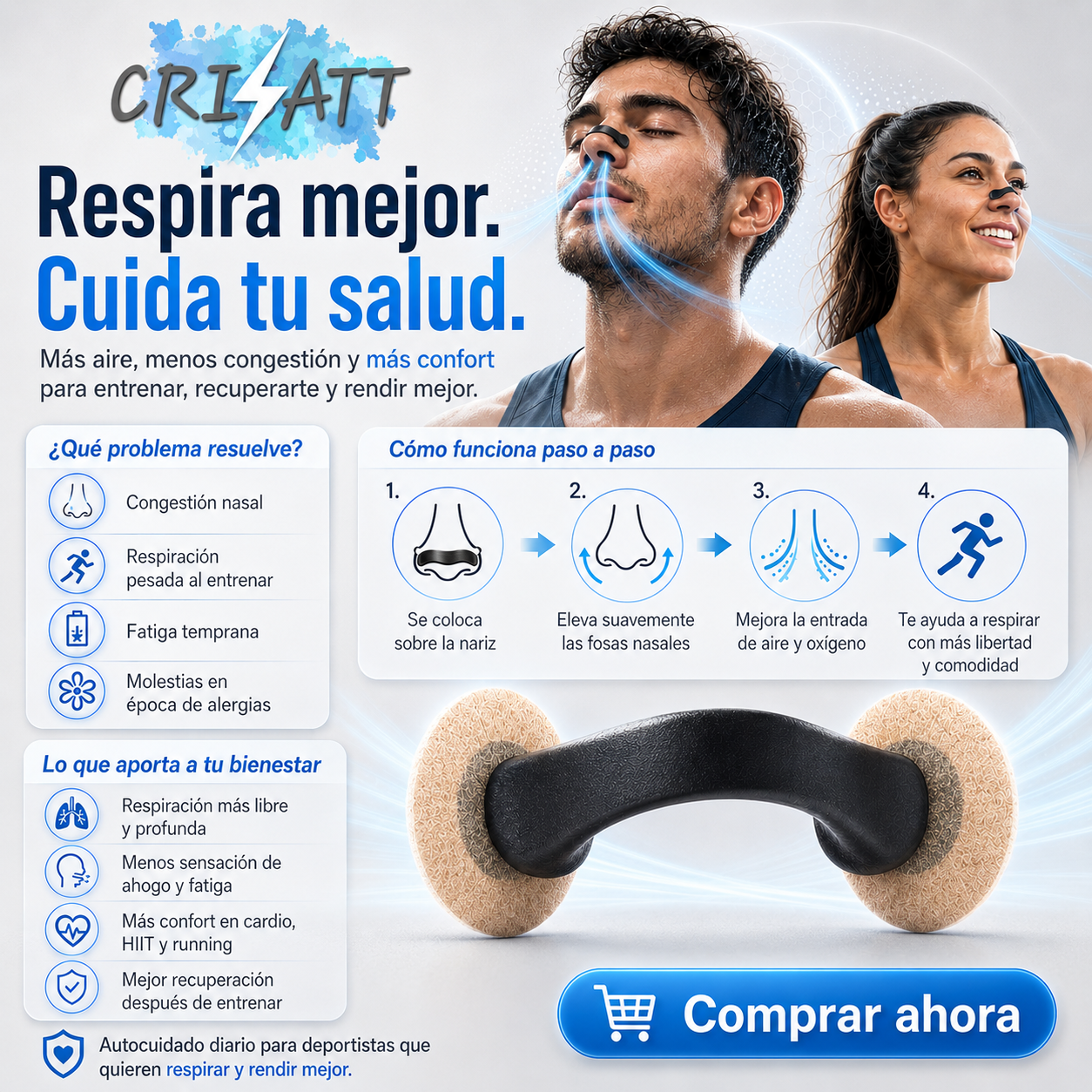 Dilatador nasal magnético + COJÍN ANTICIÁTICA |Duerme mejor|PACK oxiATT™