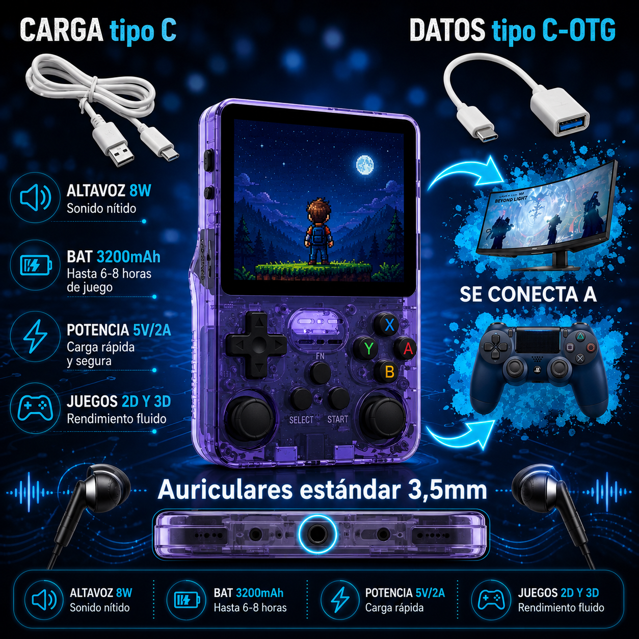 Funda+CONSOLA RETRO|juega todos los juegos de antes|gameovATT™