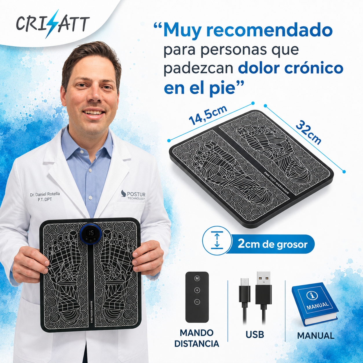 Masajeador de pies ems| adiós malestar de pies|neurosATT™