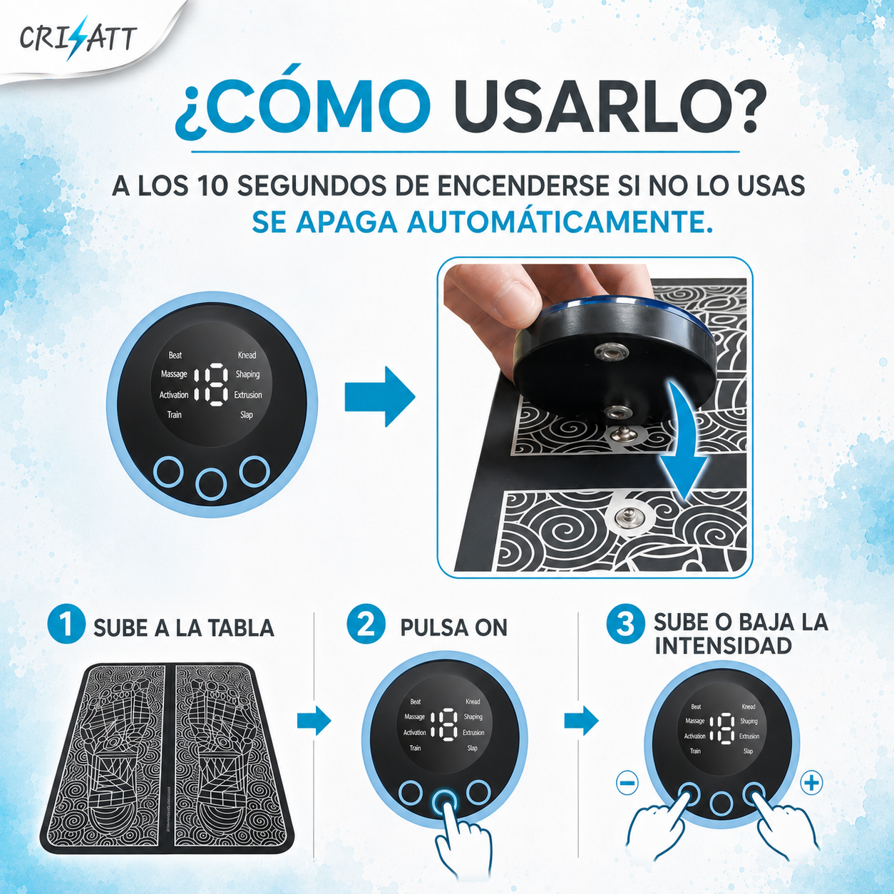 Masajeador de pies ems| adiós malestar de pies|neurosATT™