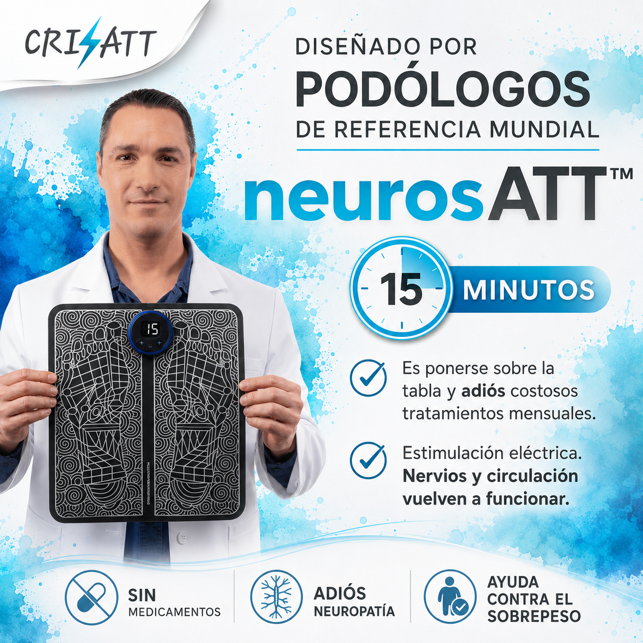 Masajeador de pies ems| adiós malestar de pies|neurosATT™