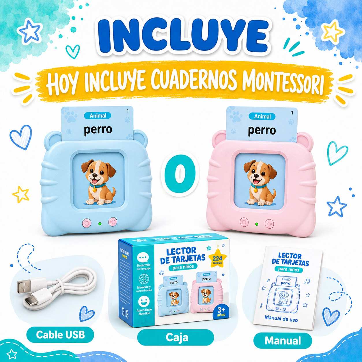 PACK educativo|Juego comunicación + Cuaderno mágico reutilizable Montessori|EducATT ™ 