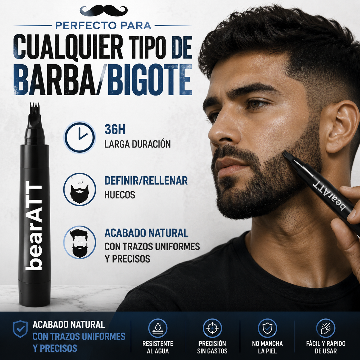 2 x Lápiz corrector waterproof/color y profundidad en segundos/ bearATT™