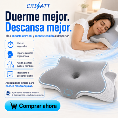 Almohada cervical viscoelástica diseño mariposa GRIS