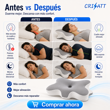 Almohada cervical viscoelástica diseño mariposa GRIS