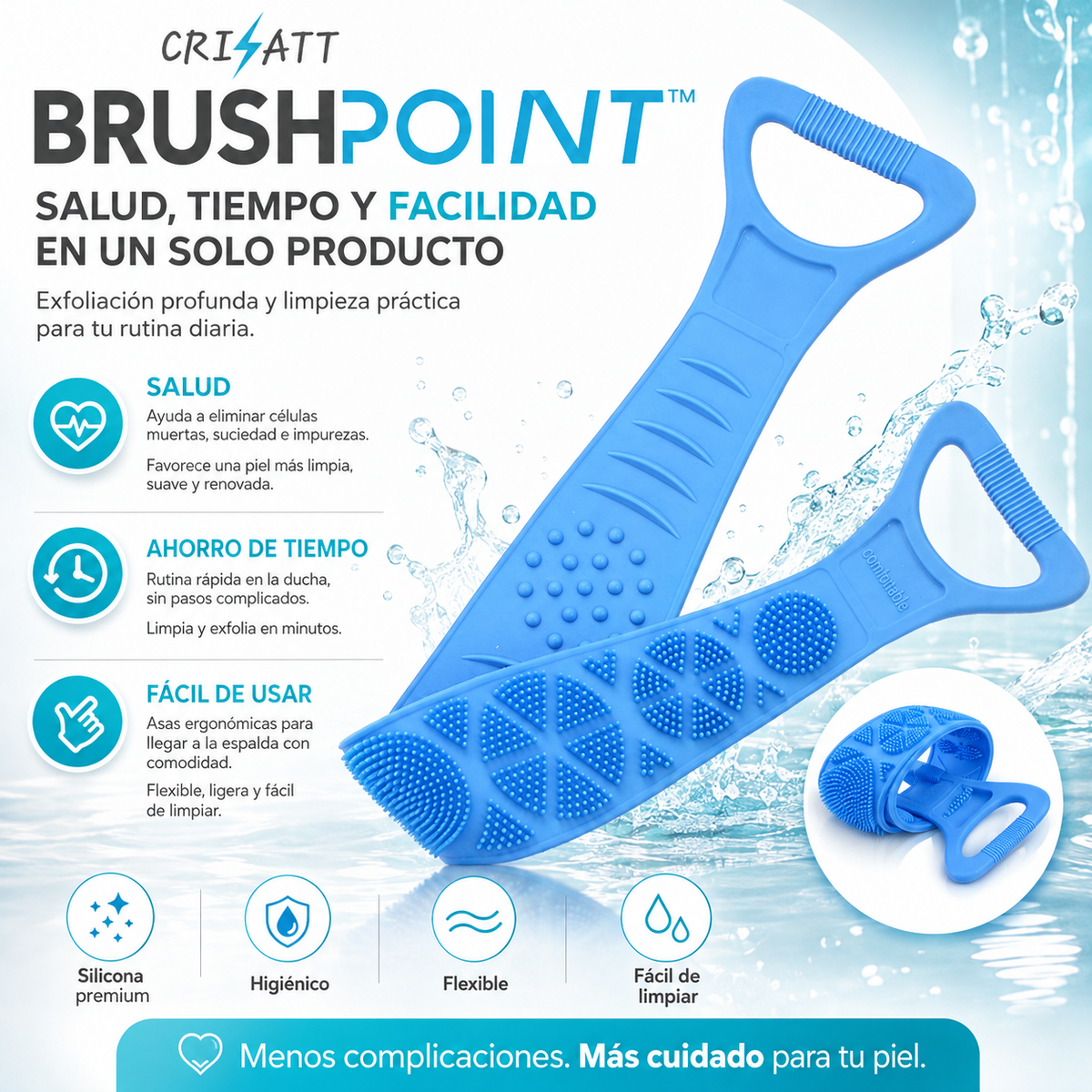 Cepillo de Ducha Exfoliante – Limpieza Profunda y Piel Suave al Instante- BRUSHPOINT™