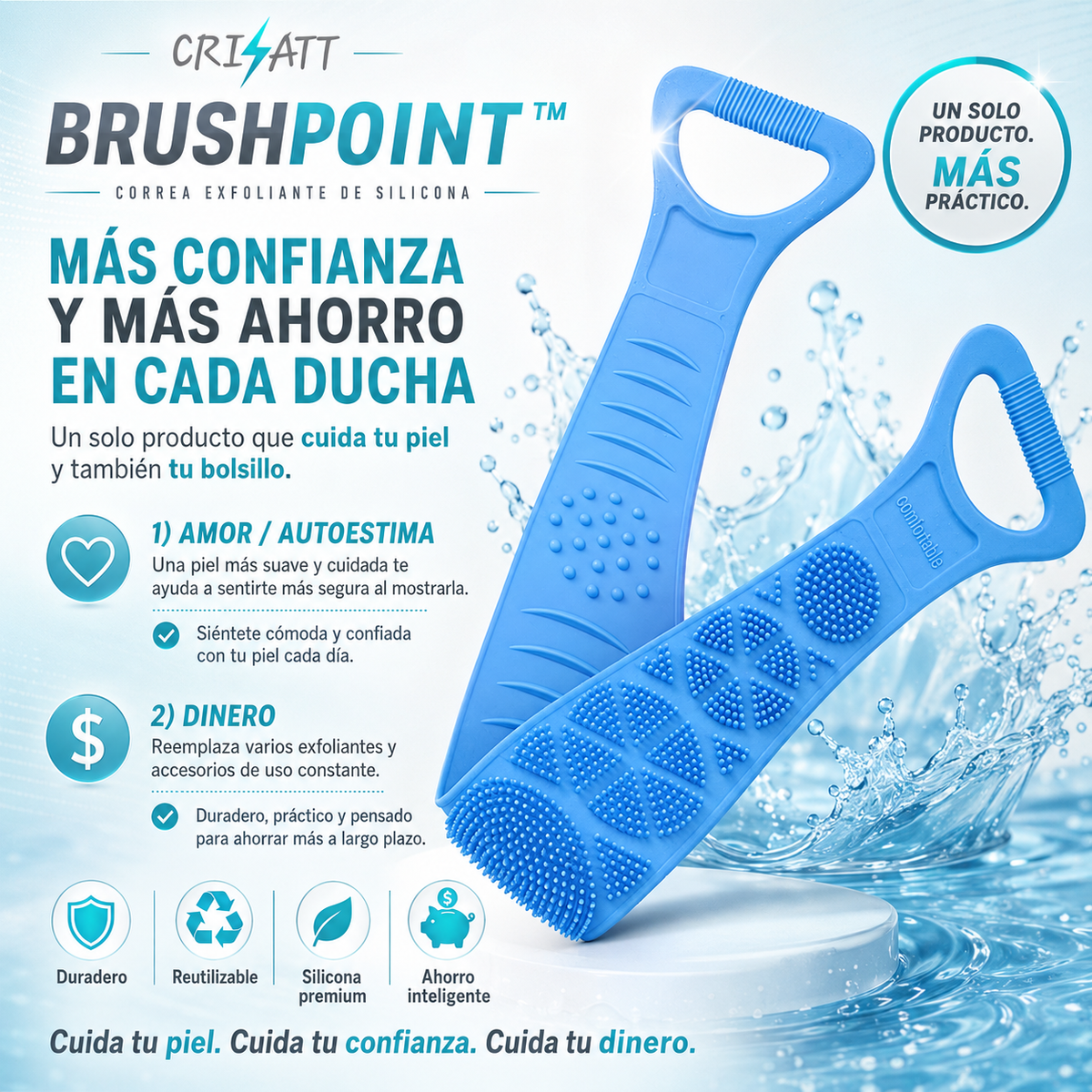 Cepillo de Ducha Exfoliante – Limpieza Profunda y Piel Suave al Instante- BRUSHPOINT™