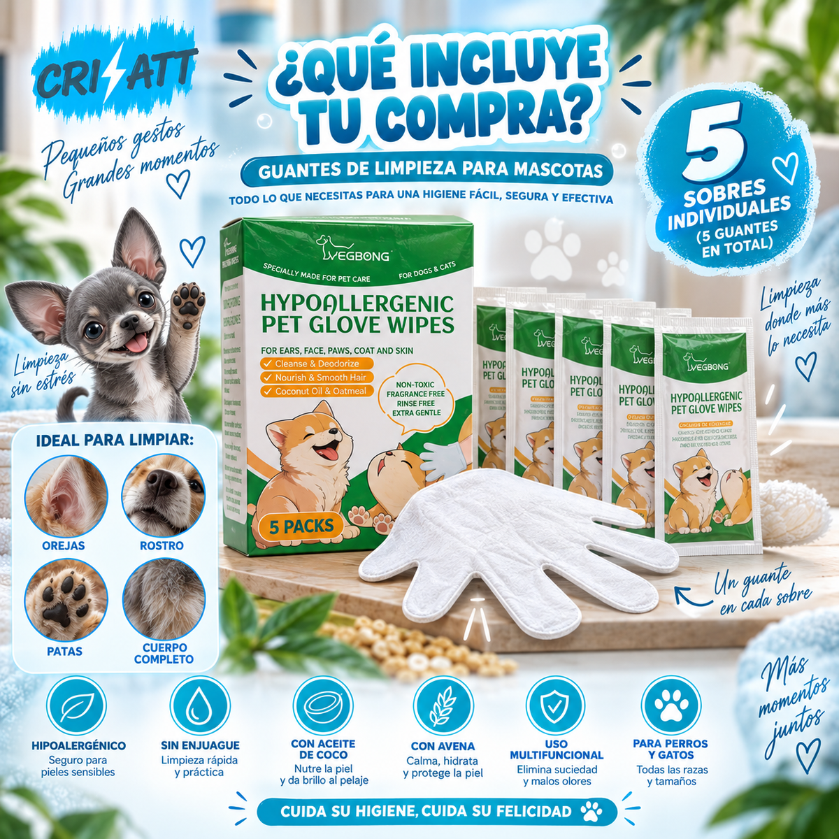 Guantes limpieza mascotas- GlovATT ™