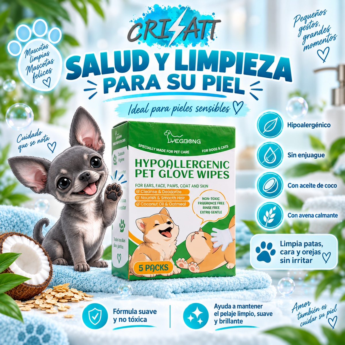 Guantes limpieza mascotas- GlovATT ™
