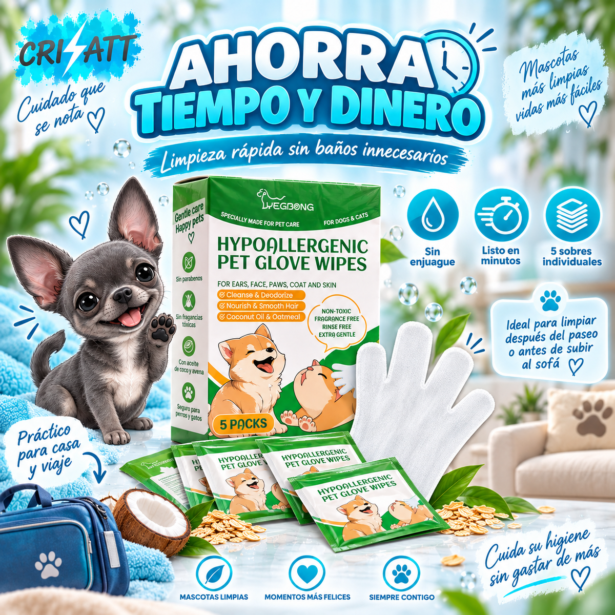 Guantes limpieza mascotas- GlovATT ™