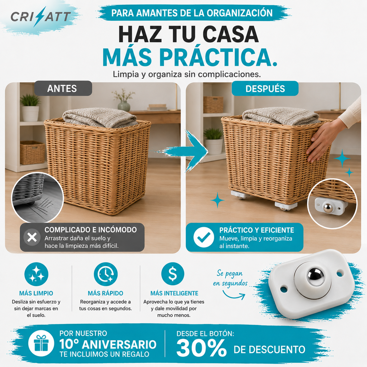 Ruedas adhesivas universales 4PCS|MovATT™