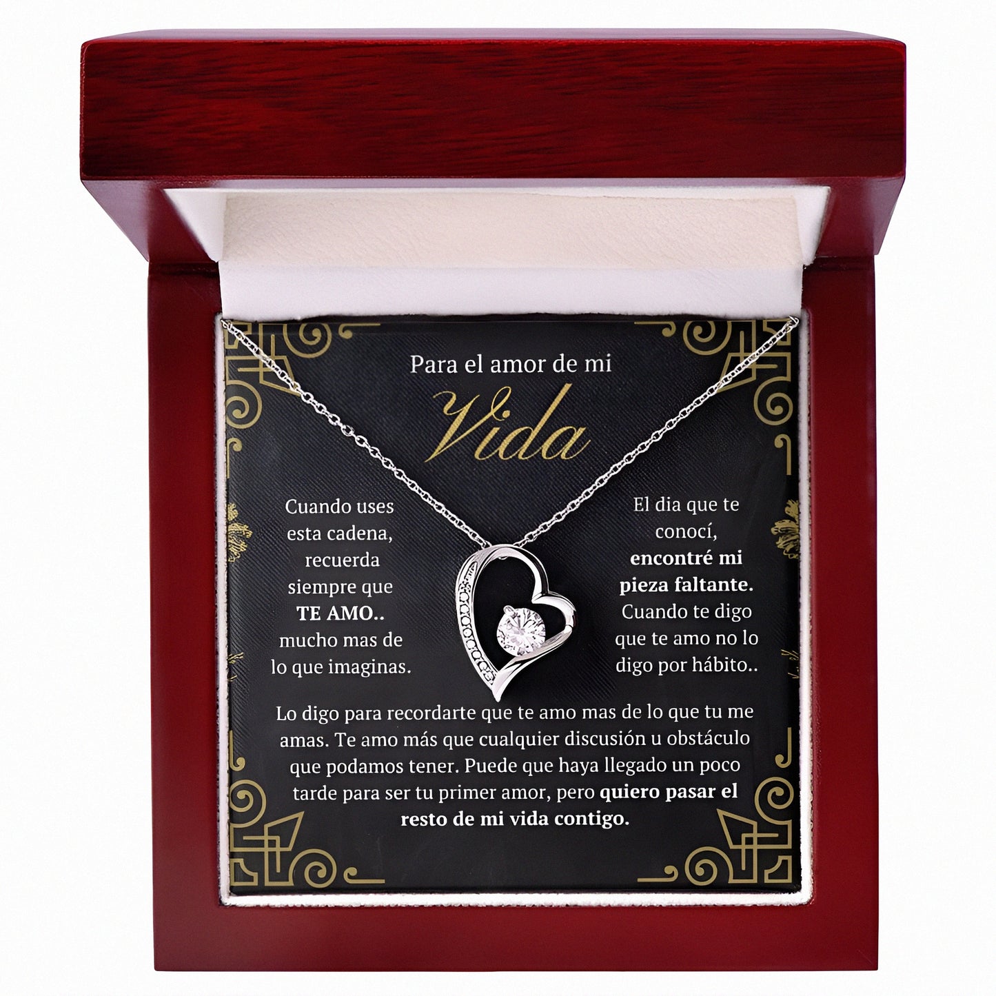 Colgante corazón circonita cristal con dedicatoria|ya tiene regalo|ilucoreTT™