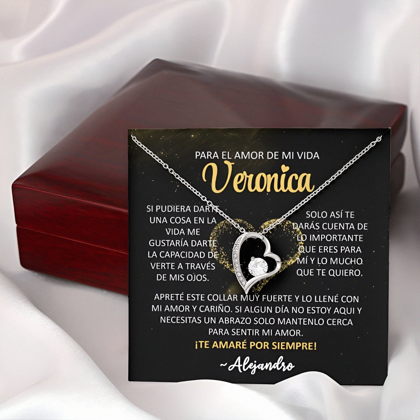 Colgante corazón circonita cristal con dedicatoria|ya tiene regalo|ilucoreTT™