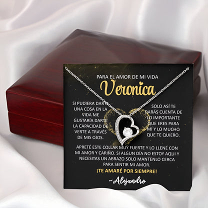 Colgante corazón circonita cristal con dedicatoria|ya tiene regalo|ilucoreTT™