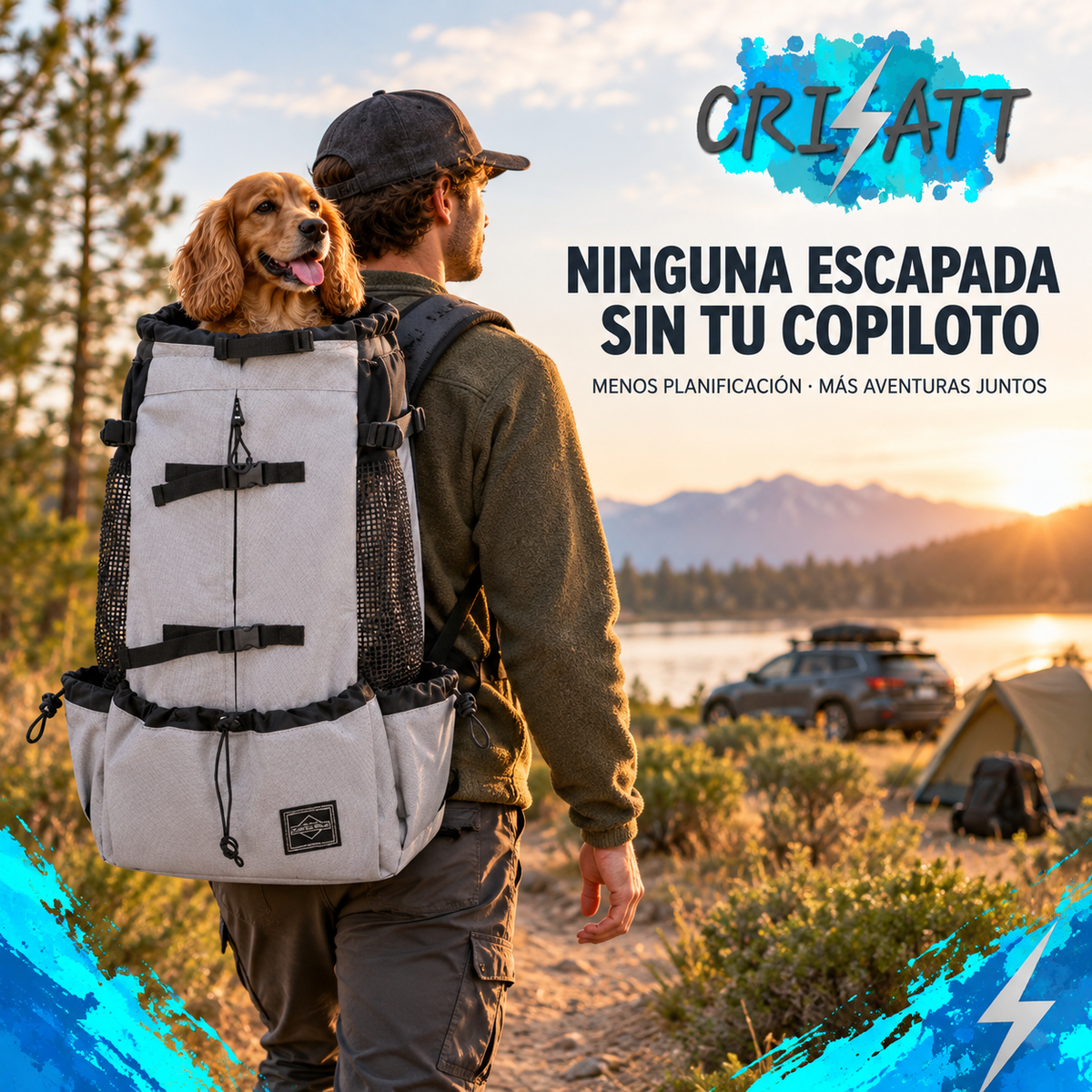 Arnés perro mediano- llevalo contigo a todas partes- medBATT