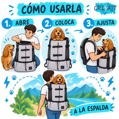 Arnés perro mediano- llevalo contigo a todas partes- medBATT
