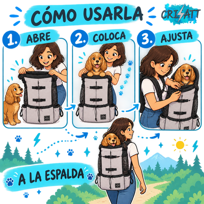 Arnés perro mediano- llevalo contigo a todas partes- medBATT