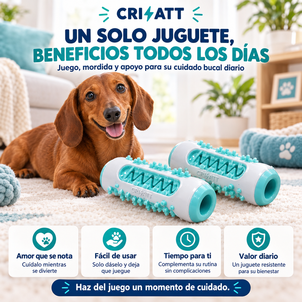 Juguete Dental 2 en 1 para Perros- ByeSarrATT ™