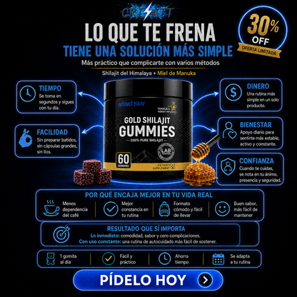 Gomitas de Shilajit puro - Salud, fuerza y bienestar - El poder del Himalaya