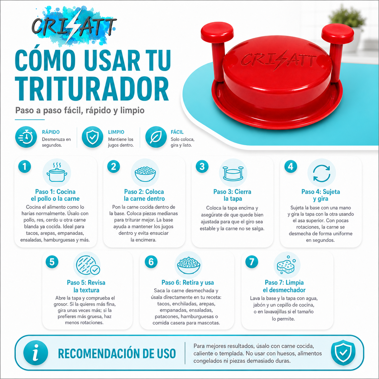 Trituradora de alimentos| Desmecha en minutos |  PolATT™