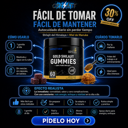 Gomitas de Shilajit puro - Salud, fuerza y bienestar - El poder del Himalaya