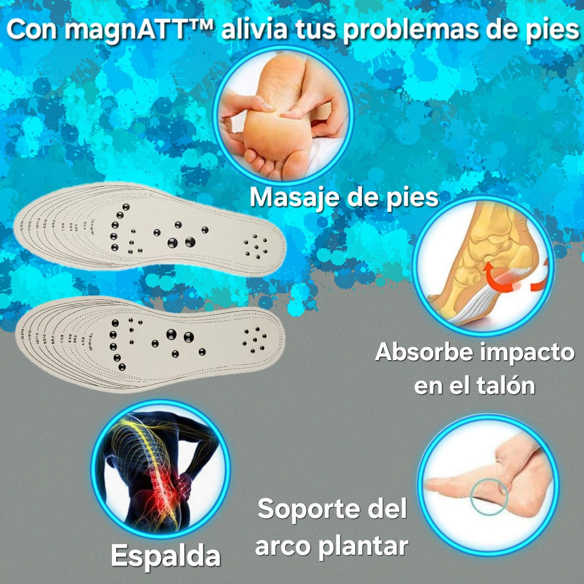 2 pares de Plantillas magnéticas unisex |Mantén el bienestar| magnATT™