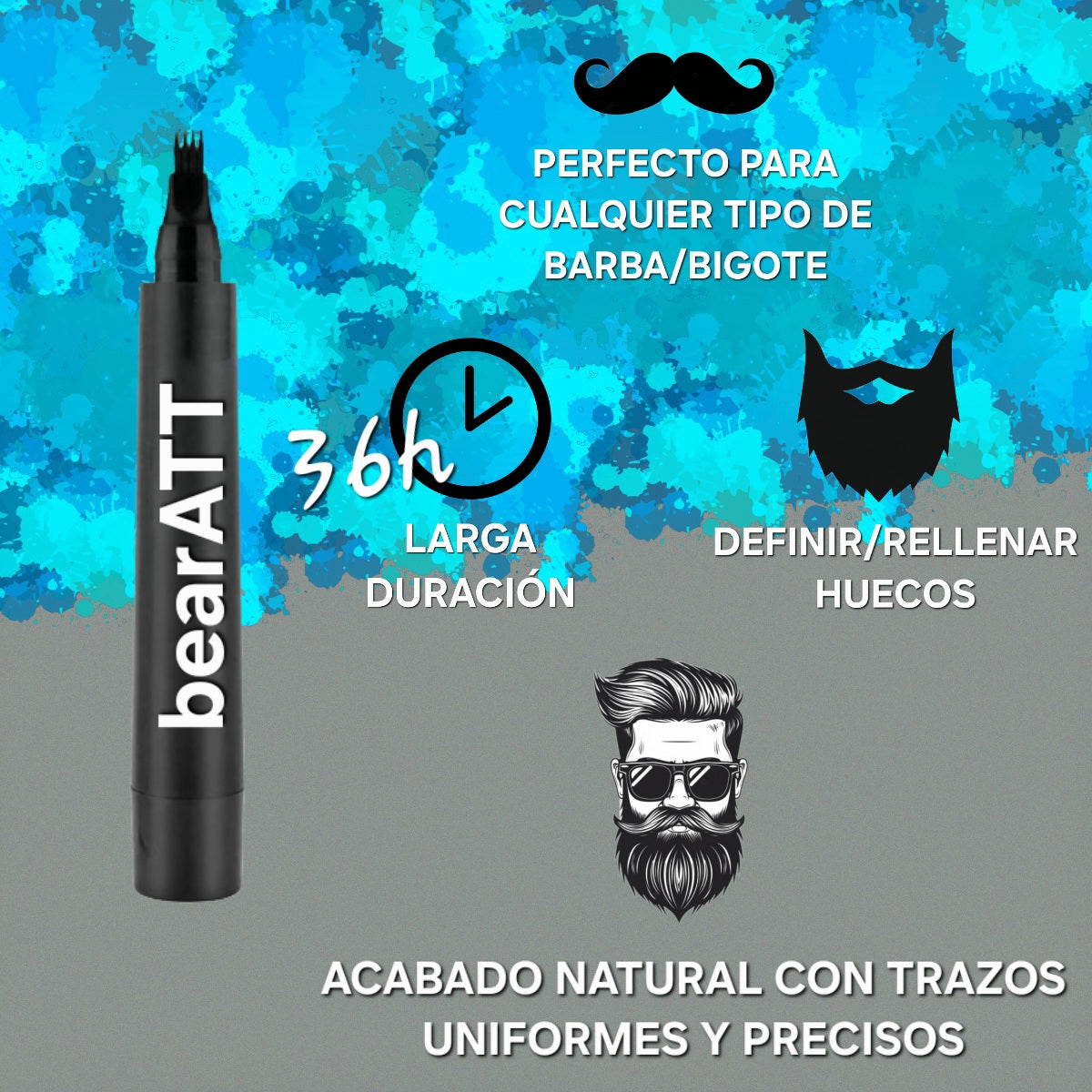 2 x Lápiz corrector waterproof/color y profundidad en segundos/bearATT™