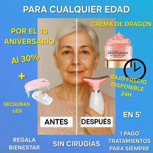 (Copia para parches colágeno) MasajeadorLED |Rejuvenece en semanas, adiós papada| glowATT ™