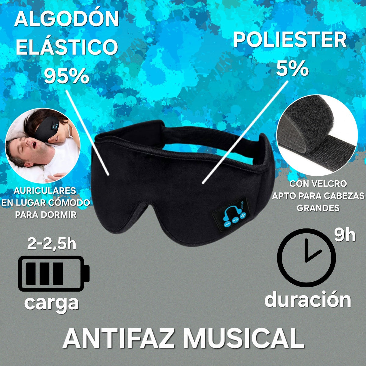 PACK Boquilla antirronquido+ antifaz musical|adiós ronquidos|flowniTT™