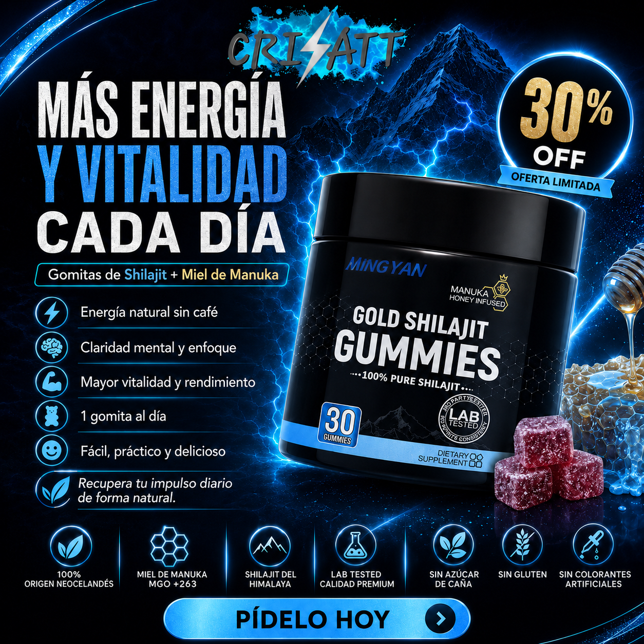 Gomitas de Shilajit puro - Salud, fuerza y bienestar - El poder del Himalaya